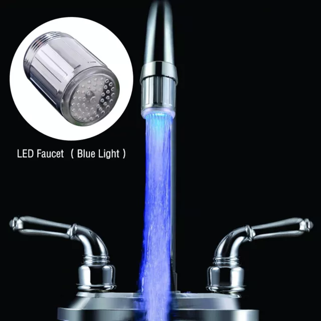 Grifo LED luminoso brillo iluminación LED ducha grifo cabezal boquilla de agua OK#