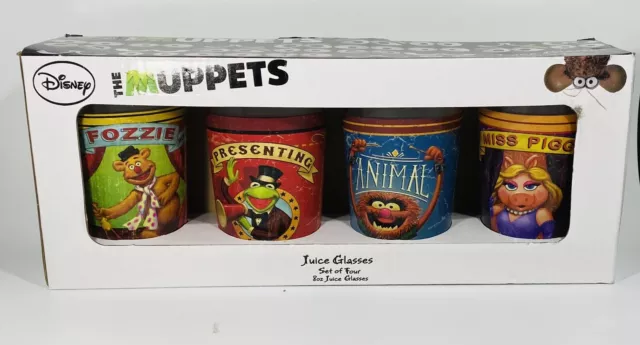 Disney The Muppets Muppet Show 8 Oz Juice Glasses Set Of 4 New In Box