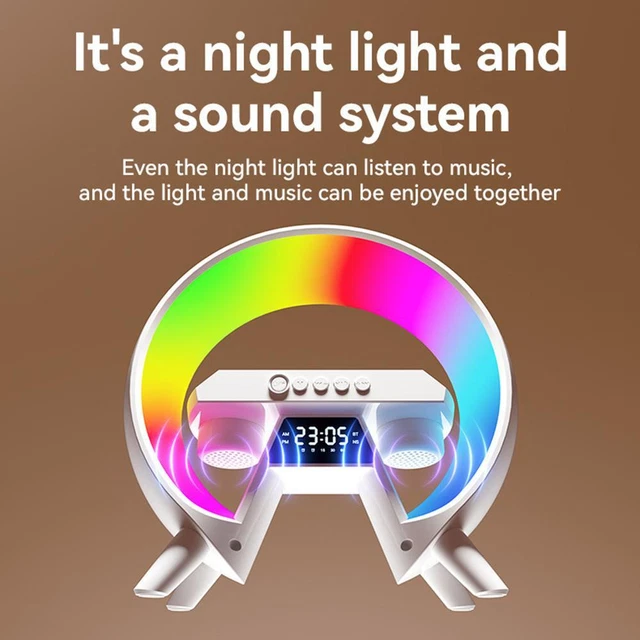 Lampade LED Bluetooth Altoparlanti Wireless Caricabatterie Luce Notturna Atmosphere R9A4