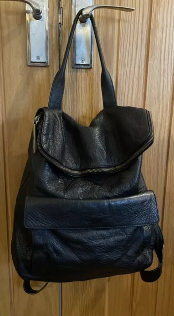 Whistles Large Verity Black Leather Backpack Bag