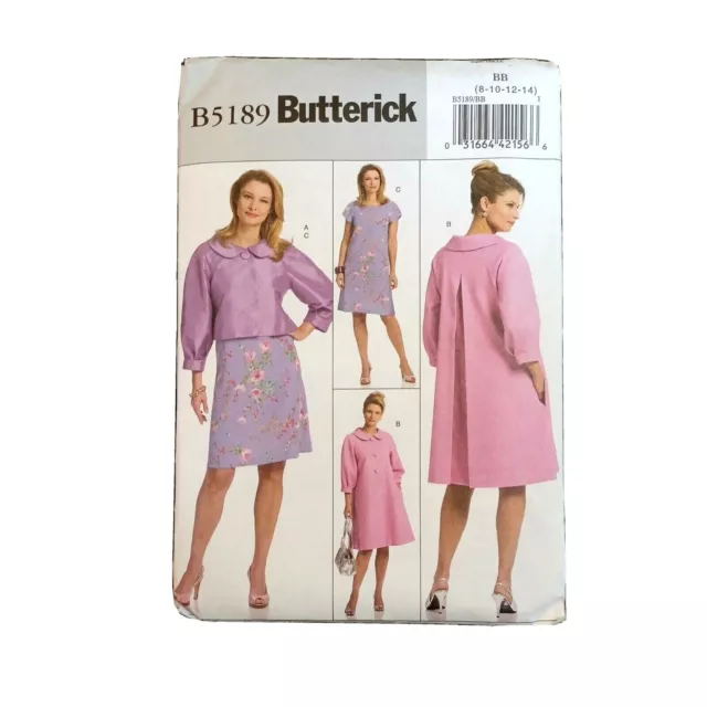 Butterick B5189 Misses Giacca Cappotto Abito Cartamodello Taglie 8-14 Non