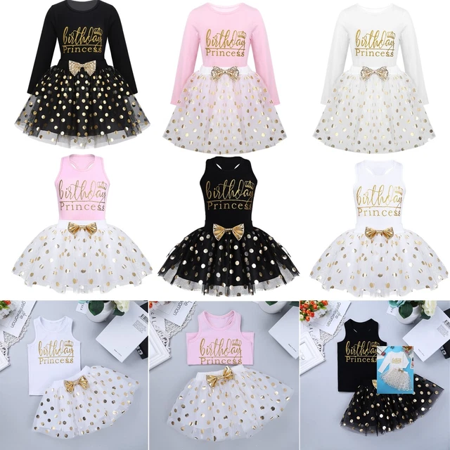 Set festa di compleanno per bambine tutù gonna in pizzo abito tutu + abito t-shirt top 2 pz
