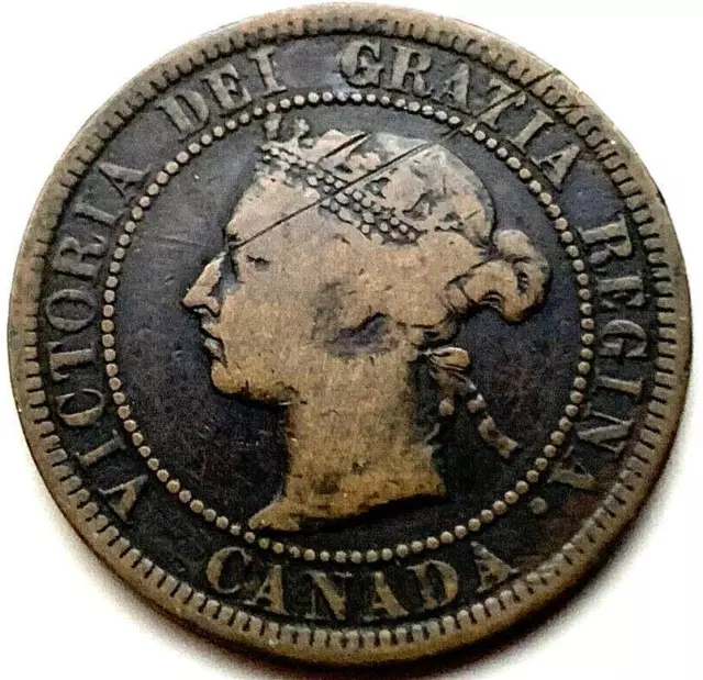 1882 Canada Large Cent Coin XF  Queen Victoria wearing tiara     #P130