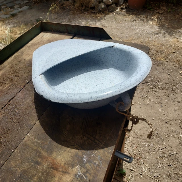 Bassin émaillé Vintage - Bol De Mélange Et Lavage 30 Cm, Blanc, Pour Fruits, Légumes, Visage, Facile à Nettoyer
