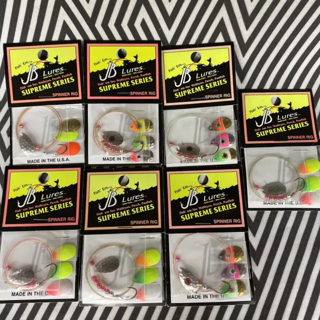 (7) JB Lures Supreme Series Spinner Rigs Size 2 Indiana Blade - Crawler  Harness