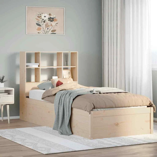 BED FRAME WITHOUT Mattress 90x200 cm Solid Wood Pine vidaXL £216.07