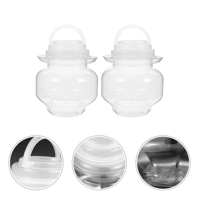 2 pz vetro kimchi Vitrolero in plastica contenitore in plastica con coperchio