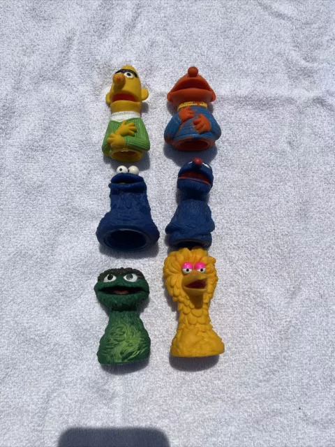 Lot of 6 Vintage Sesame Street Finger Puppets