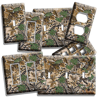 Mossy Tree Oak Leaves Hunter Camo Camouflage Lightswitch Outlet Wall Plate Cover