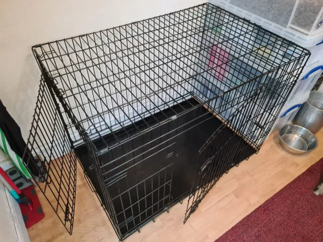 Extra Large Deluxe Black Dog Cage including Waterproof Cover by Ellie-Bo