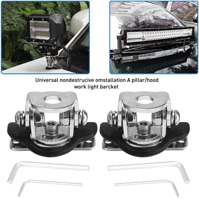 2x/Set Car Bar Roll Tube Mount Bracket Clamp BullBar For Off Road LED Work Light