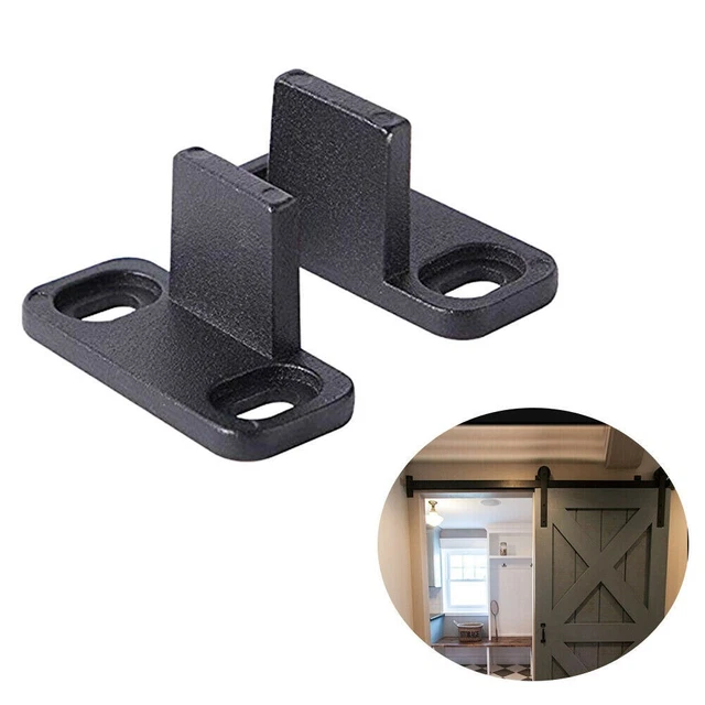 2 Pc X Barn Door Guides Adjustable Stay Roller For Bottom Sliding Door Lot 11