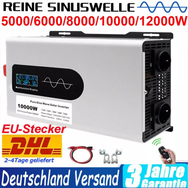 10000W 12000W Max Puro Sinusoidal Convertidor de Tensión Inversor 12V 24V 48V 230V