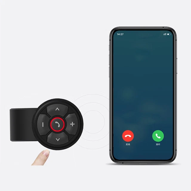 Télécommande Bouton Média Vélo/moto - Bluetooth 5.3 étanche IP67 - Compatible IPhone Android - Sangle 120mm