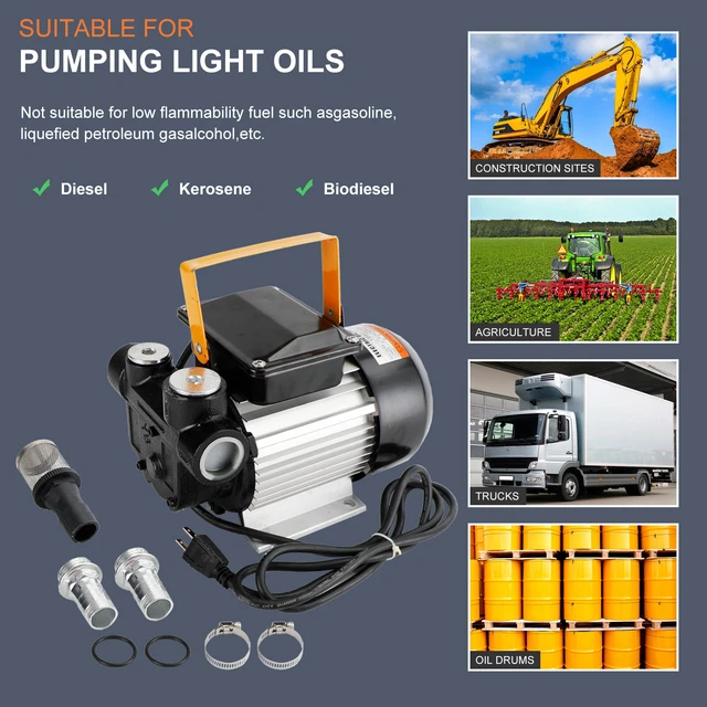 110V AC 550W Oil Pump Electric Fuel Transfer Pump Self Prime Diesel 16GPM WR