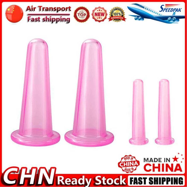 4Pcs Beauty Health Anti Cellulite Suction Cans for Body Neck Face (Pink) Fr