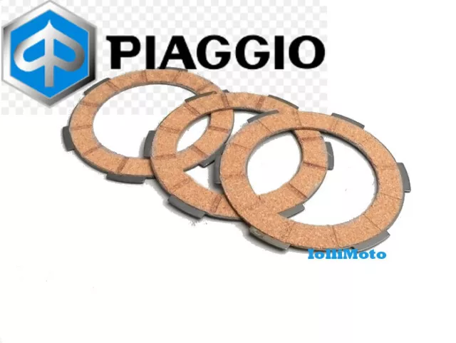 Serie 3 Dischi Frizione Originale Piaggio Ape 50 Fl Fl3 Mix Rst Europa 0793991
