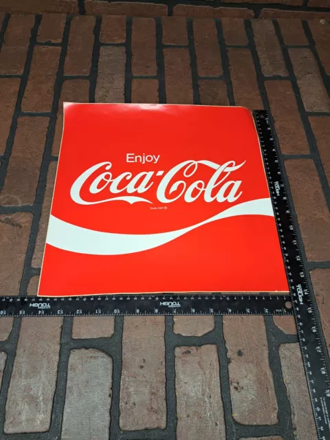 Vintage Enjoy Coca Cola Sticker Decal Large 14×14