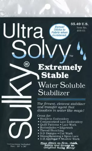 NEW 19 1 2 X 36 Inch Heavy Weight Ultra Solvy Water Soluble Stabilizer UK Selle