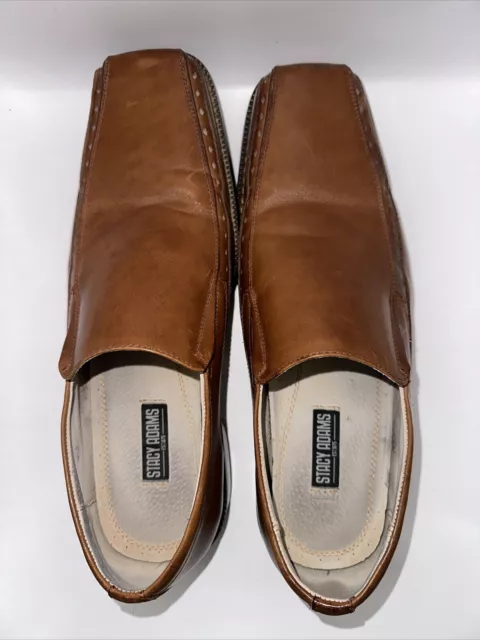 STACY ADAMS DANTON Mens Cognac 24363 221 Slip On Dress Shoes
