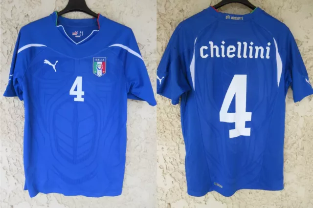 Maillot ITALIE ITALIA ITALY PUMA CHIELLINI n°4 maglia shirt jersey home FIGC M