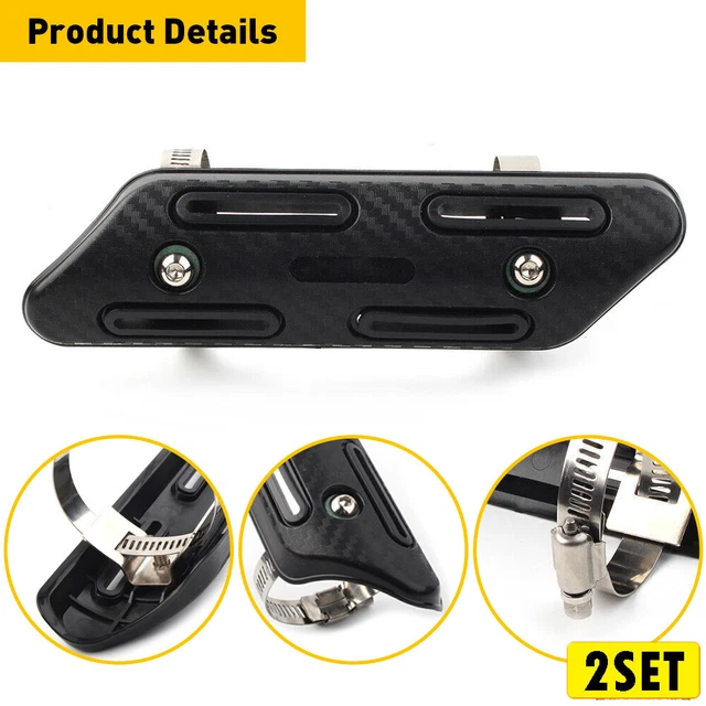 2Set Exhaust Muffler Pipe Heat Shield Cover Heel Guard UniversalMotorcycle US