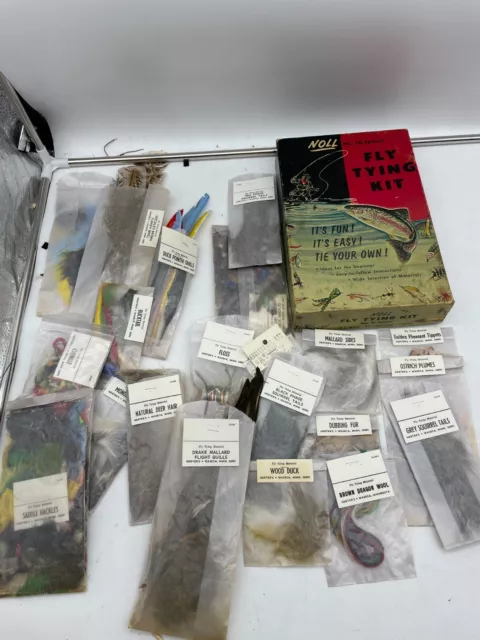 Vintage Lot Dry Fly Hackle Feathers Fly Tying Fishing Pheasant Duck Ostrich Deer
