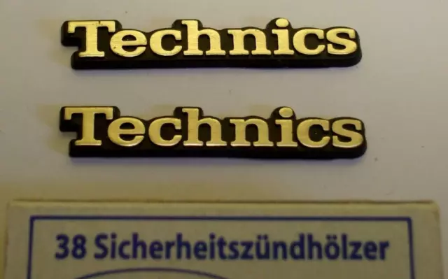 Lot 2 x Technics Small Vintage Logo Plate / plastic Label lettrage petites plaques