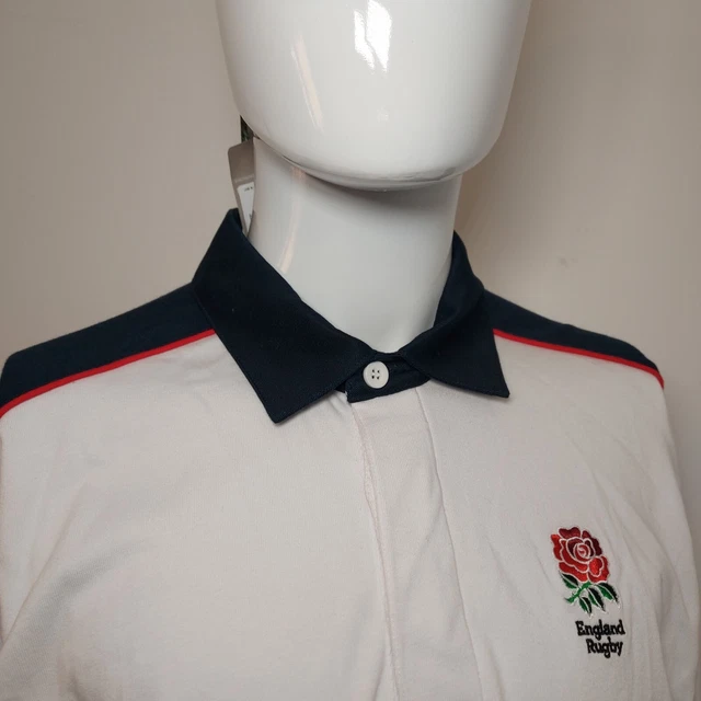 ENGLAND RFU OFFICIAL Classic Cotton Rugby Rugger Long Sleeved Shirt ...