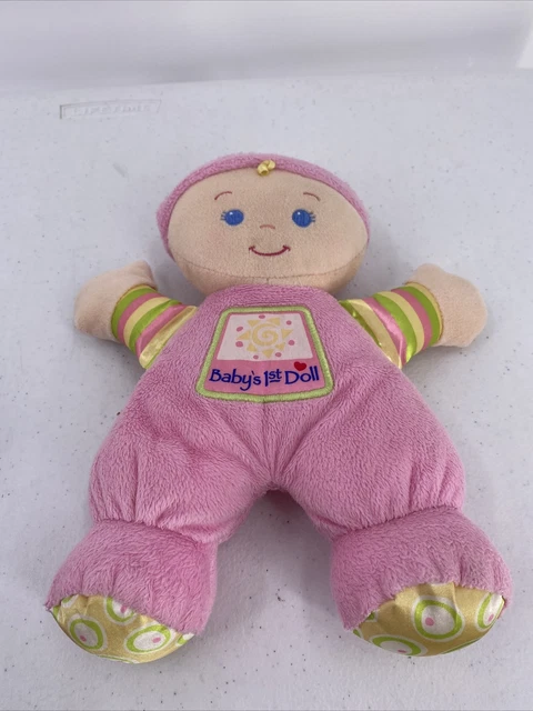 Fisher Price Babys First Doll Pink Plush Rattle Lovey 10" Toy