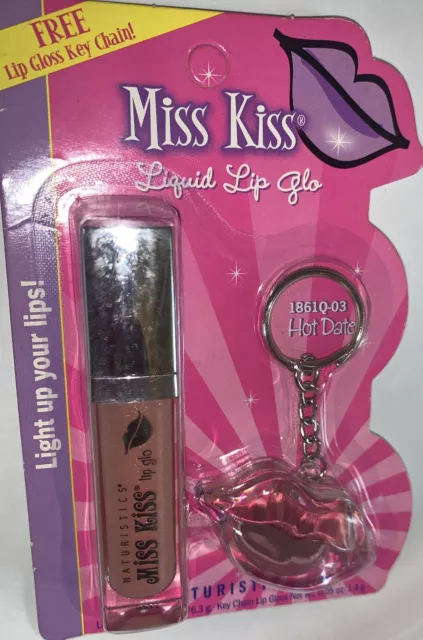 Naturistics Miss Kiss 1861Q-03 Liquid Lip Glo-Hot Date + Lip Gloss Key Chain.