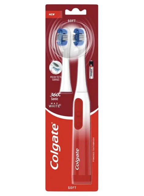 Colgate Max weiß 360 elektrische Zahnbürste mit Batterien Neu