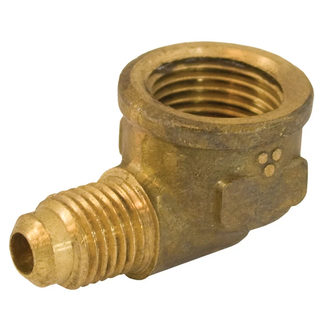1/2" x 3/4" 90° Brass Flare x Female Elbow,PartNo F40135 JonesStephens