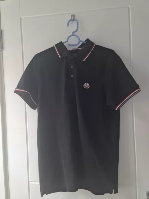 Mens Moncler Black Maglia Polo Braccio Corta  PoloT- Shirt size Medium