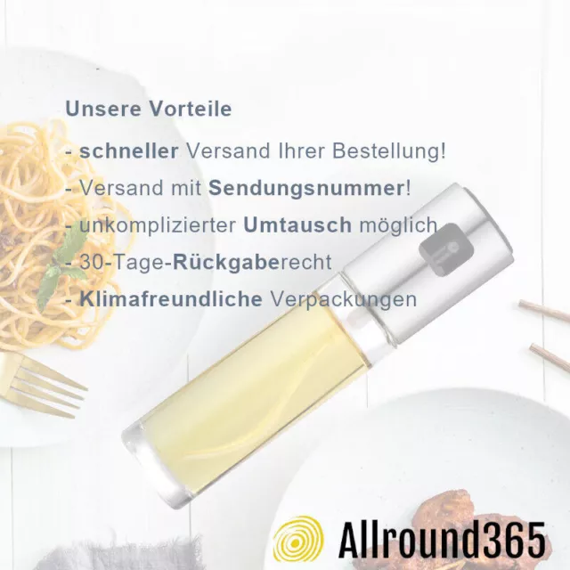 Öl Sprayer Zerstäuber 4 in 1 Ölsprüher Ölspender Sprühflasche Bürste Trichter 3