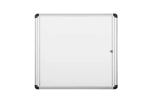Stock Bureau - BI-OFFICE Vitrine D'intérieur Porte Coulissante Magnetique 12 X A4 Coloris Blanc