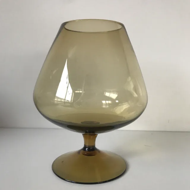 Vintage Amber Glass Brandy Balloon 7.5” tall x 6”Wide