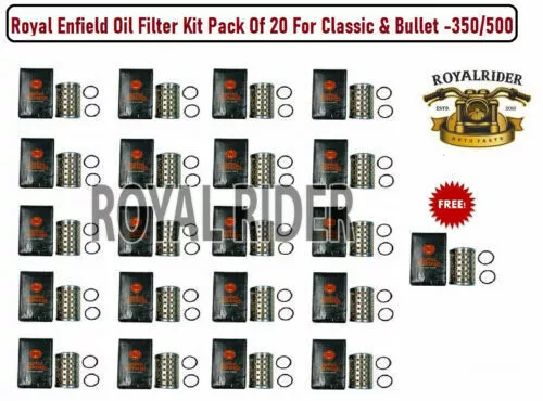 Juego De Filtros De Aceite Royal Enfield Pack 20 Gratis 1 Para "Classic &...
