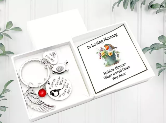 Robins Appear When Loved Ones Are Near. In Loving Memory. Keyring. Memorial Gift