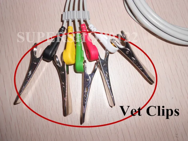 VET veterinary ekg/ecg crocodile electrode flat clip snap connection,bag of 5pc