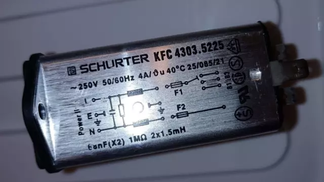 Schurter KFC 4303.5225 Power Connecter for Stryker 40L High Flow Insufflator