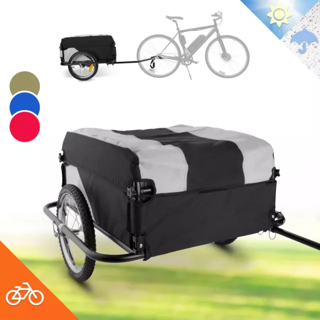 Remolque de carga remolque de bicicleta carro de mano transportador 60 kg 130 L superficie gris