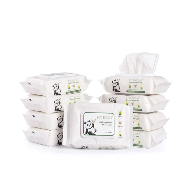 ECOBOOM Bamboo Bébé Lingettes, Respectueux 100% Biologique 540st