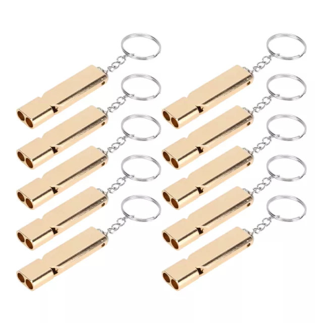 10PCS Emergency Whistle Gold Mini Safety Whistle For Hiking Pet And Rape