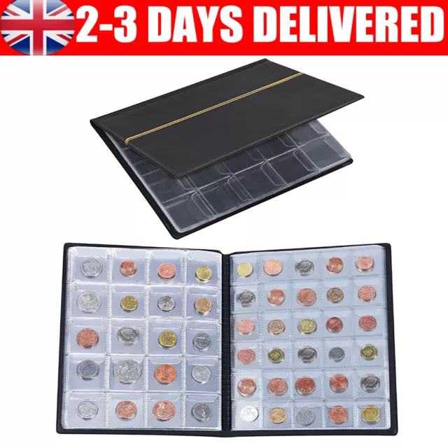 250 Coin Album Penny Money Storage Book Case Collection Collecting Holder Folder