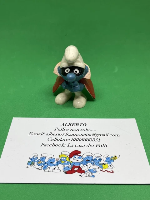 Puffi Smurfs Puffo Mascherato Ladro Smurf Spy 20008 Variante 4A Mantello Rosa