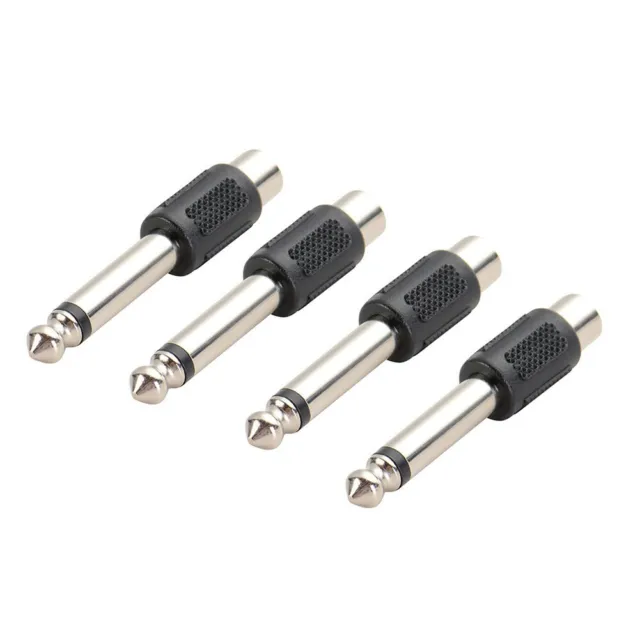 Universal RCA Female to 6 35mm 14in Male Mono Plug Mic Adapter Pack of 4