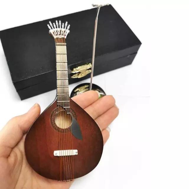 Modèle de guitare ornements d'instruments de musique miniatures avec support