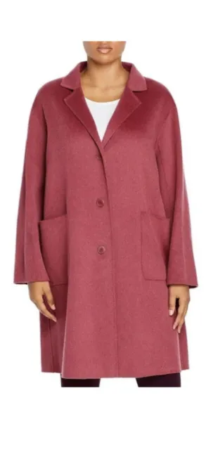 Marina Rinaldi Handmade Wool Coat 27/ 18 W Raspberry Color