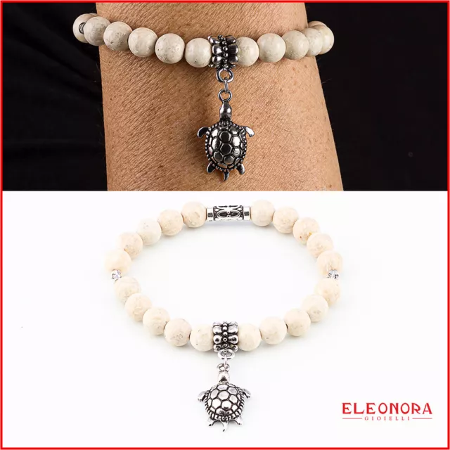 bracciale donna con pietre dure naturali braccialetto e charms ciondoli elastico